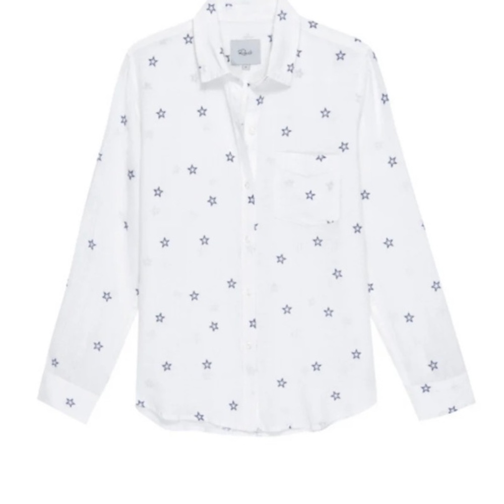 Rails Charli Star Linen Blend Blouse In Flocked M… - image 4